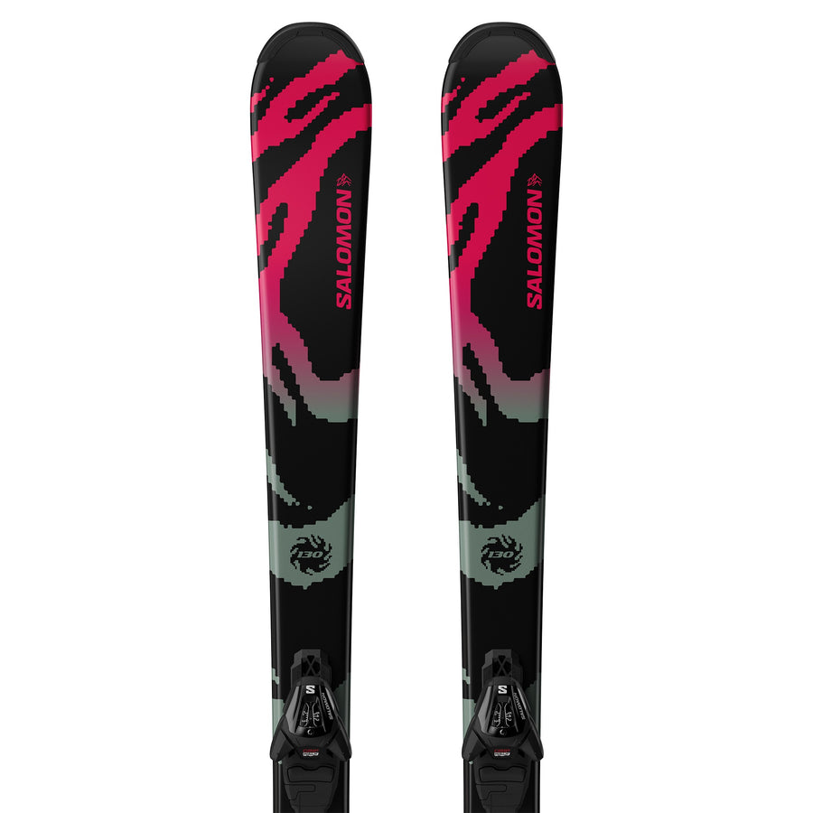 Salomon QST Jr M + L6 GW Skis - Junior - L QST JR BLACK M L6 GW
