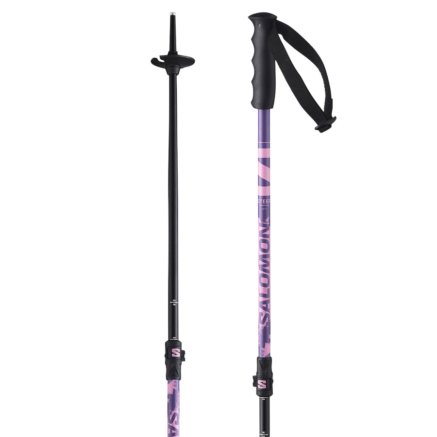 Salomon Steep Vario Jr Ski Poles - Junior - Pink Pansy