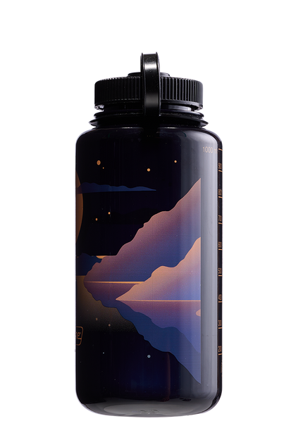 Nalgene 32oz Wide Mouth Sustain Bottle - Negative Landscape Moonset (Odyssey)
