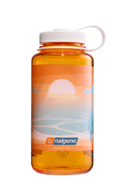 Nalgene 32oz Wide Mouth Sustain Bottle - Negative Landscape Sunset (Clementine)