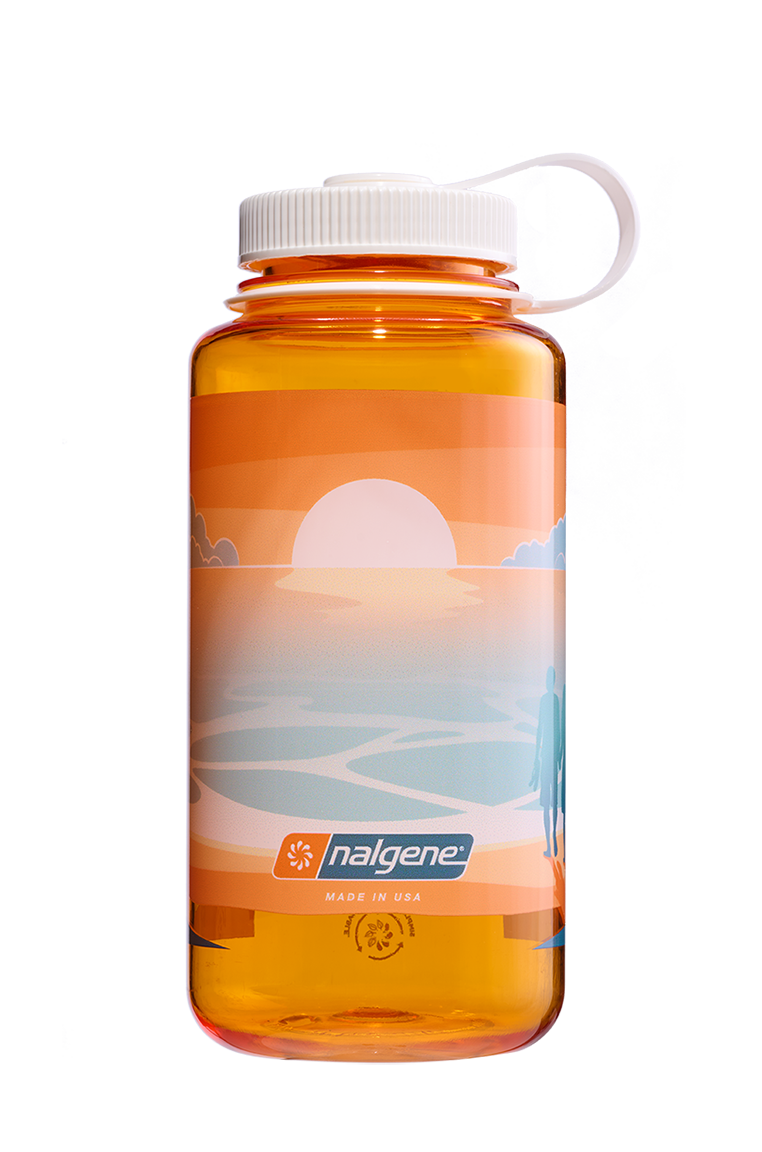 Nalgene 32oz Wide Mouth Sustain Bottle - Negative Landscape Sunset (Clementine)