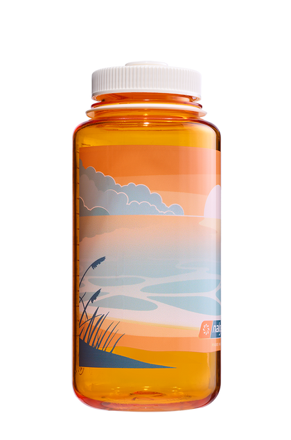 Nalgene 32oz Wide Mouth Sustain Bottle - Negative Landscape Sunset (Clementine)