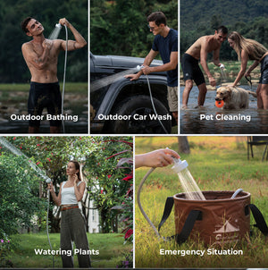 FLEXTAIL Max Shower in use outdoors