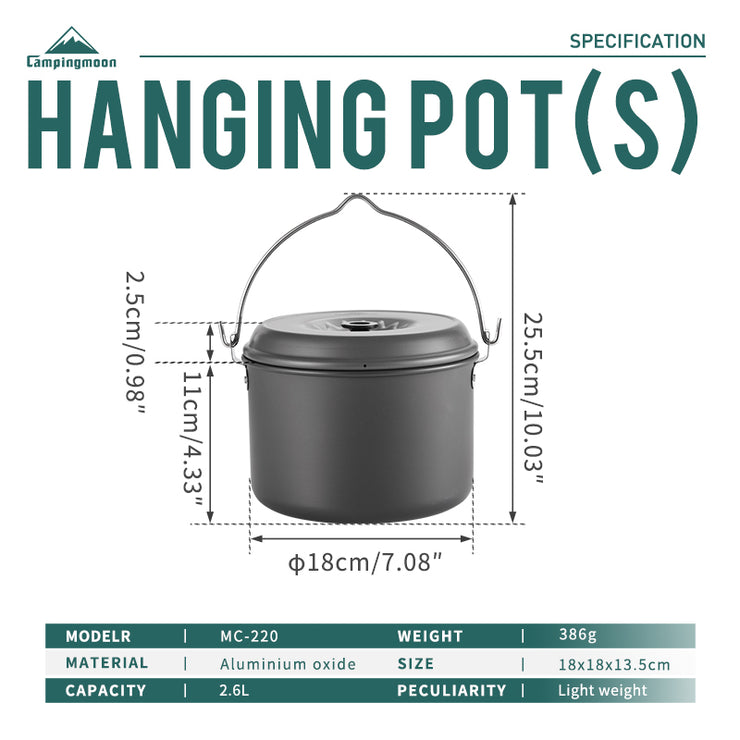 Campingmoon Small Hanging Pot