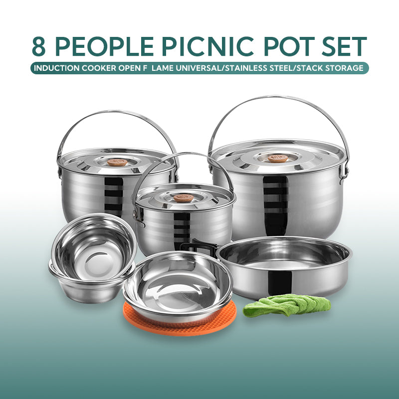 Campingmoon Ss Pot Set – 8 Person