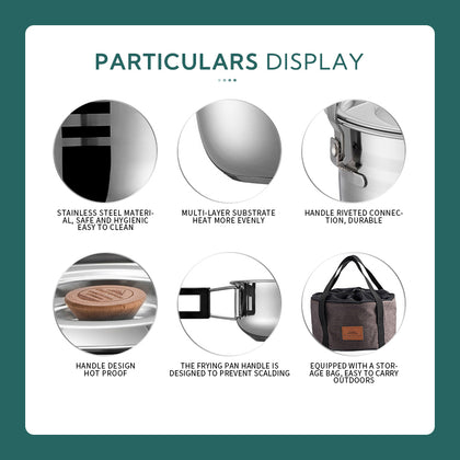 Campingmoon Ss Pot Set – 8 Person