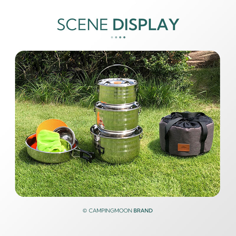 Campingmoon Ss Pot Set – 8 Person