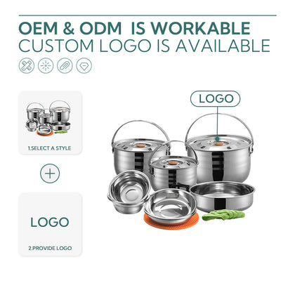 Campingmoon Ss Pot Set – 8 Person
