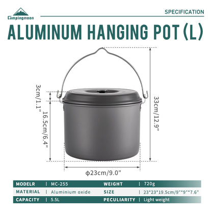 Campingmoon 5.5Qt Cooking Pot MC-255