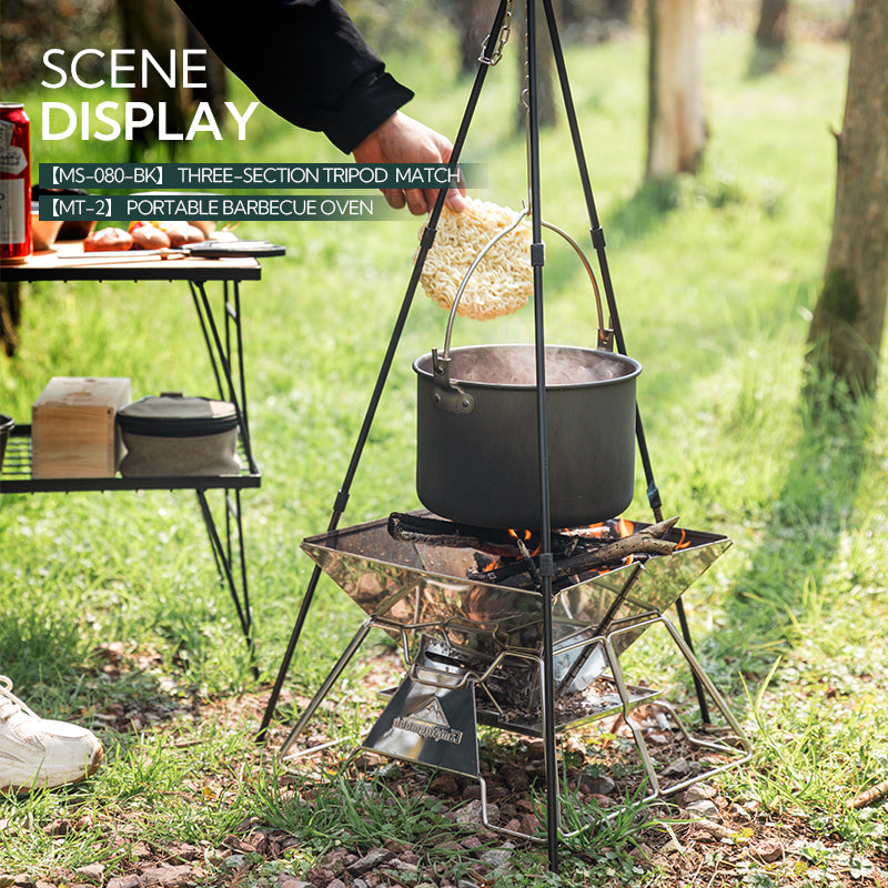 Campingmoon 3-Section Tripod – Black