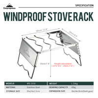 Campingmoon Grill + Windscreen MS-1018-SW