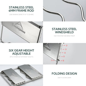 Campingmoon Grill + Windscreen MS-1018-SW