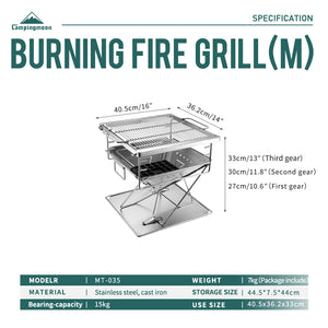 Campingmoon 20X13In Fire Pit Grill MT-035