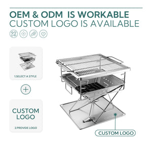 Campingmoon 20X13In Fire Pit Grill MT-035