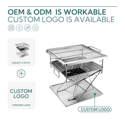 Campingmoon 20X13In Fire Pit Grill MT-035