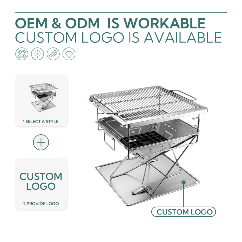 Campingmoon 20X13In Fire Pit Grill MT-035