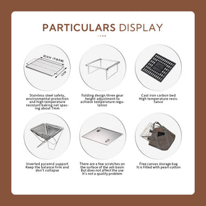 Campingmoon 14In Foldable Grill MT-045