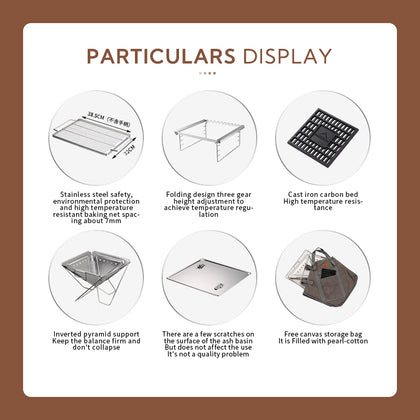 Campingmoon 14In Foldable Grill MT-045