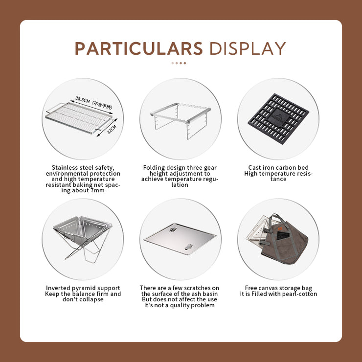 Campingmoon 14In Foldable Grill MT-045