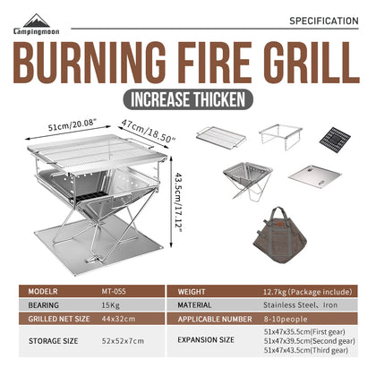 Campingmoon Takibi Fire Pit Grill MT-055