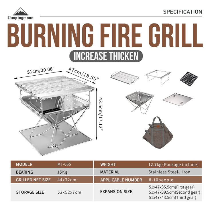 Campingmoon Takibi Fire Pit Grill MT-055