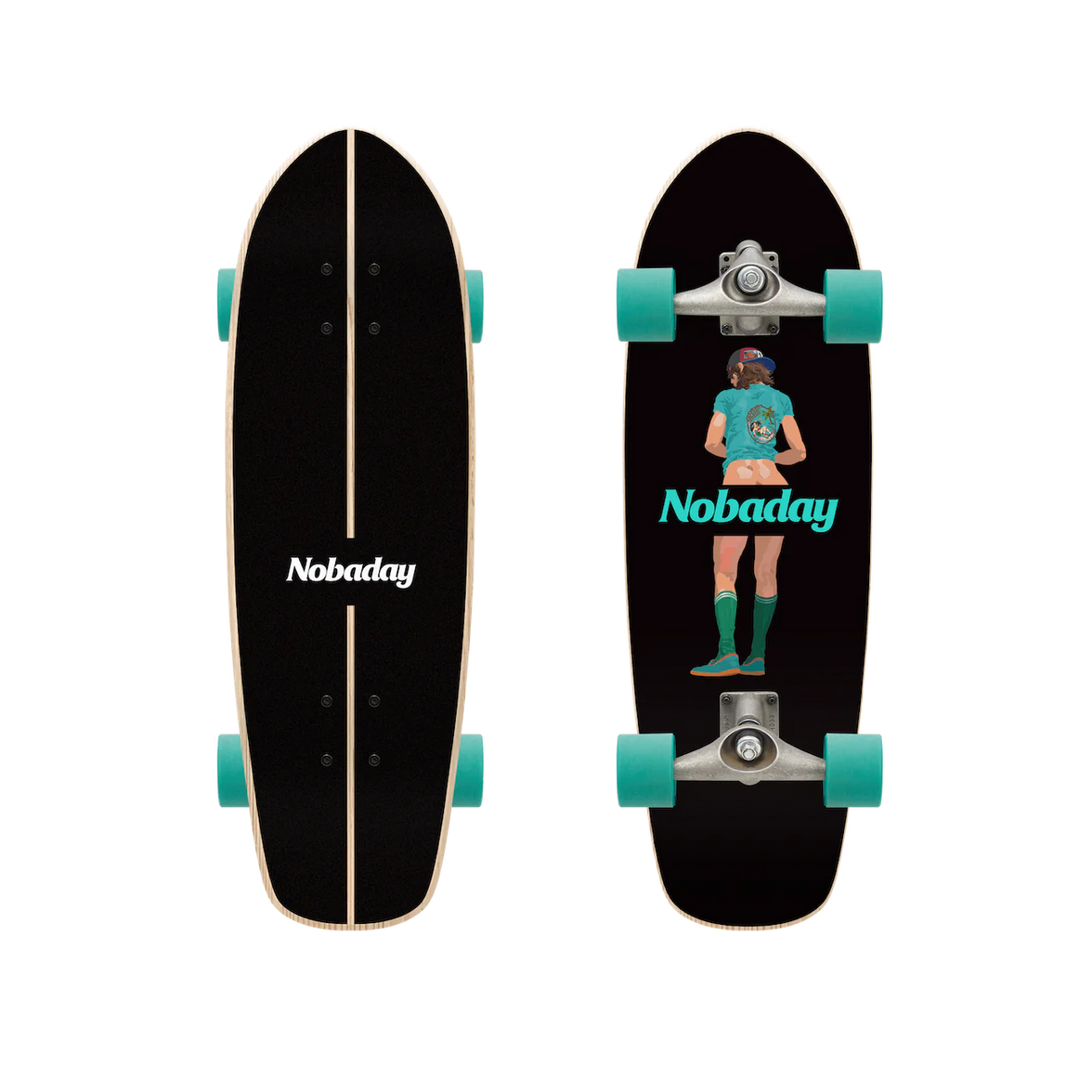 Nobaday 32 Inch Surf Skateboard - Shaka Truce