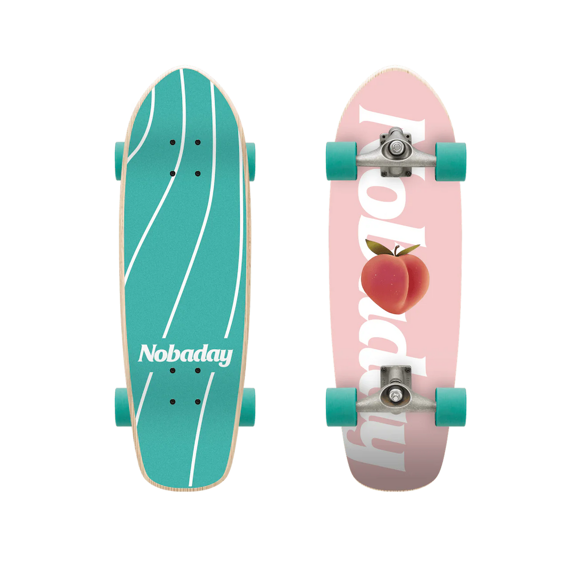 Nobaday 30 Inch Surf Skateboard - Shaka Pinks