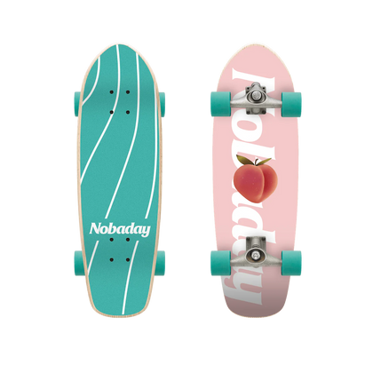 Nobaday 30 Inch Surf Skateboard - Shaka Pinks
