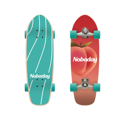 Nobaday 30 Inch Surf Skateboard - Seek Peach