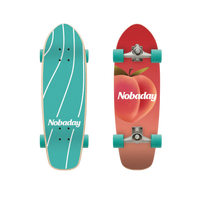 Nobaday 30 Inch Surf Skateboard - Seek Peach