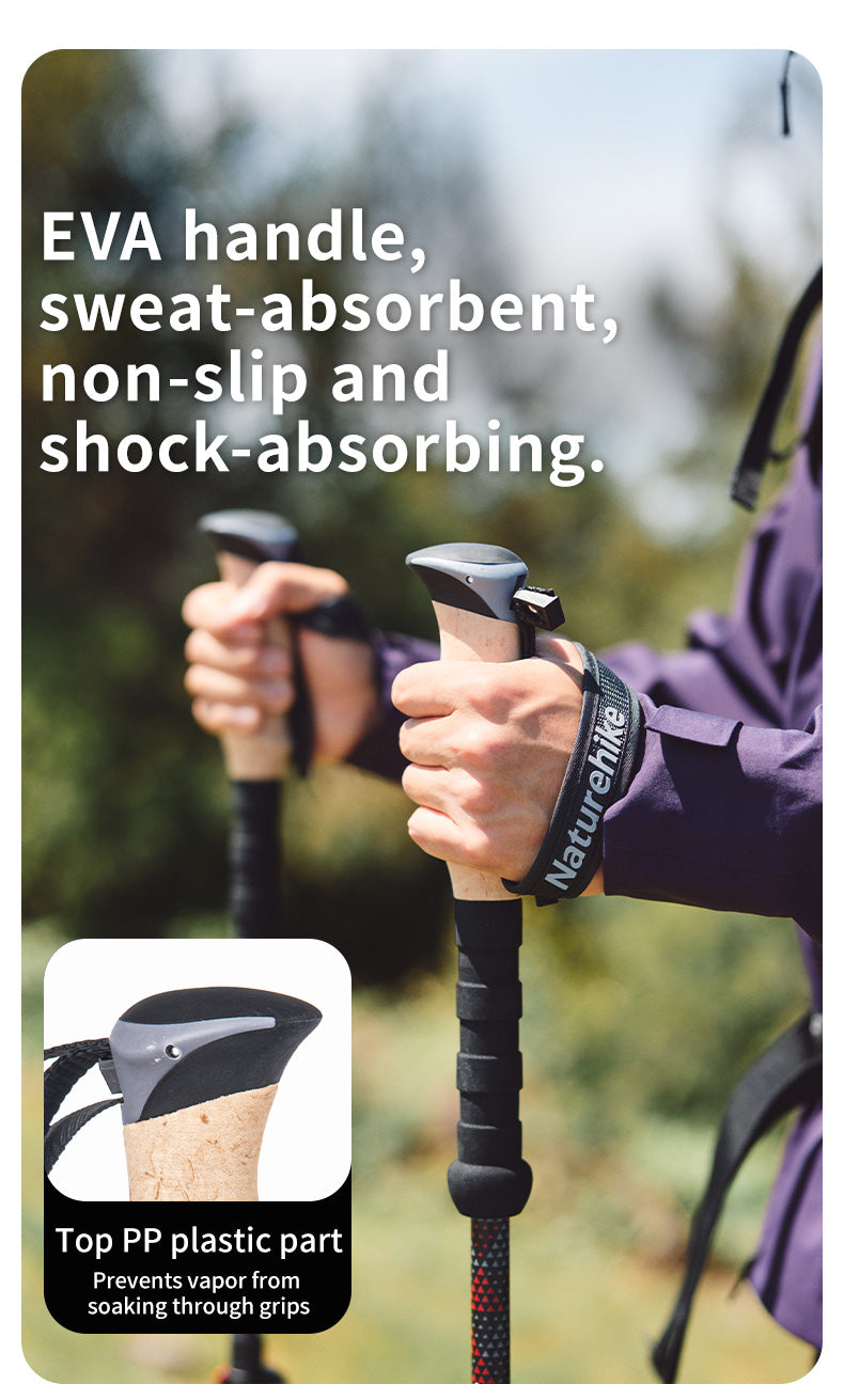 Naturehike Far Wind™ Three-section Telescopic Carbon Trekking Pole (2pcs) (2026)