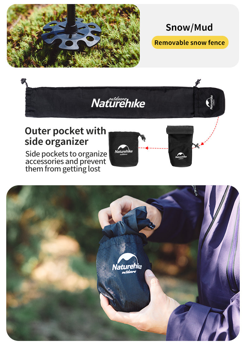 Naturehike Far Wind™ Three-section Telescopic Carbon Trekking Pole (2pcs) (2026)