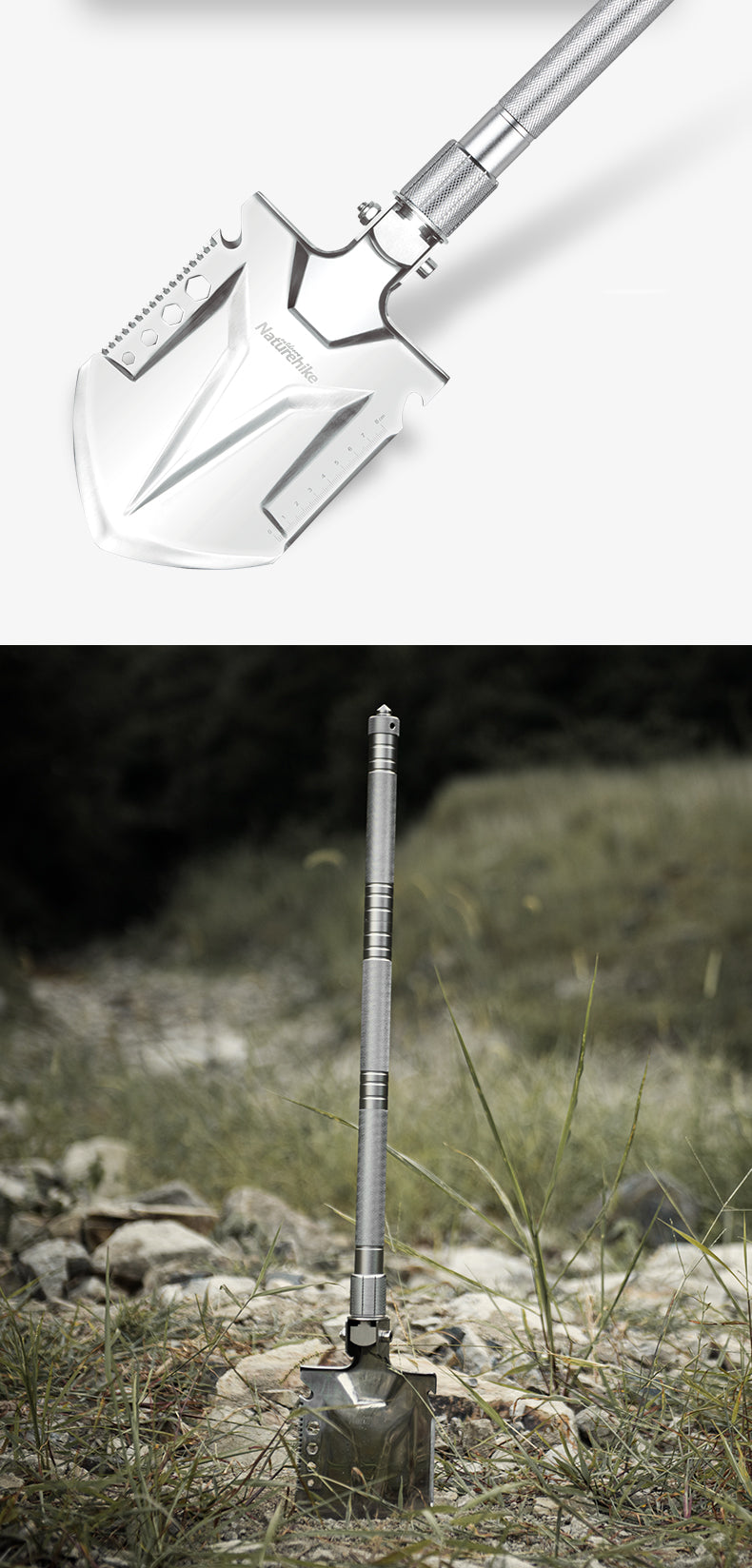 Naturehike Multifunctional Outdoor Shovel Silver