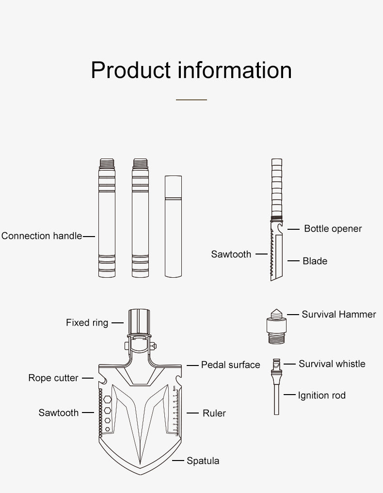 Naturehike Multifunctional Outdoor Shovel Silver