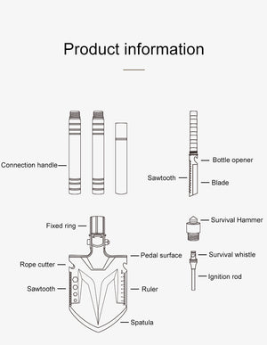 Naturehike Multifunctional Outdoor Shovel Silver