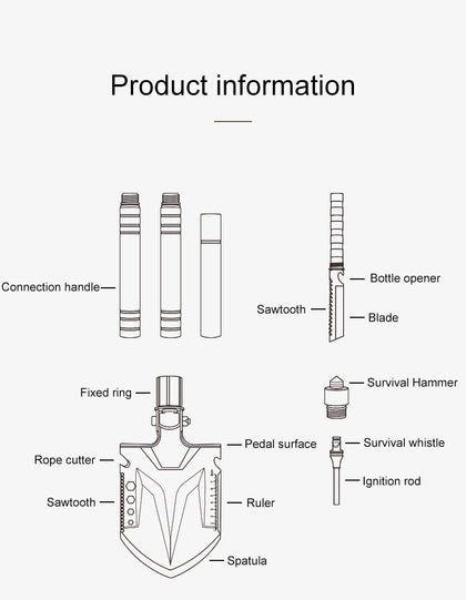 Naturehike Multifunctional Outdoor Shovel Silver