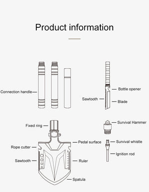 Naturehike Multifunctional Outdoor Shovel Silver