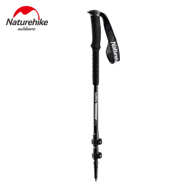 Naturehike Qing Xue Pro Three Section 7075 Aluminum Alloy Trekking Pole Elegant Black/56-120Cm/Upgraded Version
