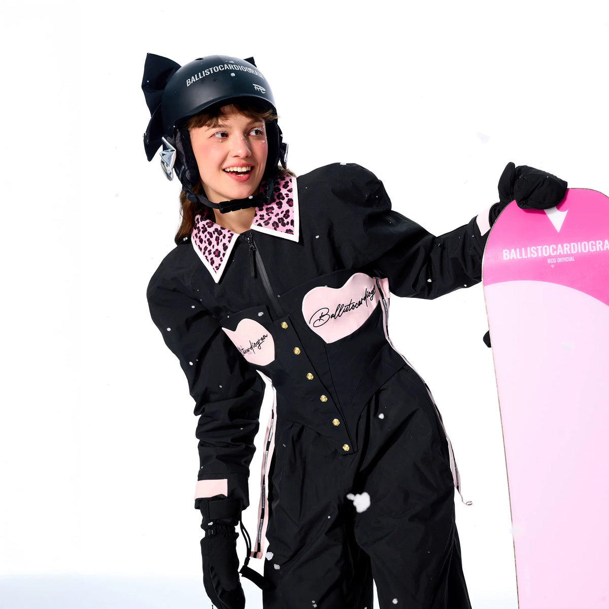BCG Black Pink Slim Fit Ski/Snowboard One-Piece Set 3L Snow Jacket - Women's