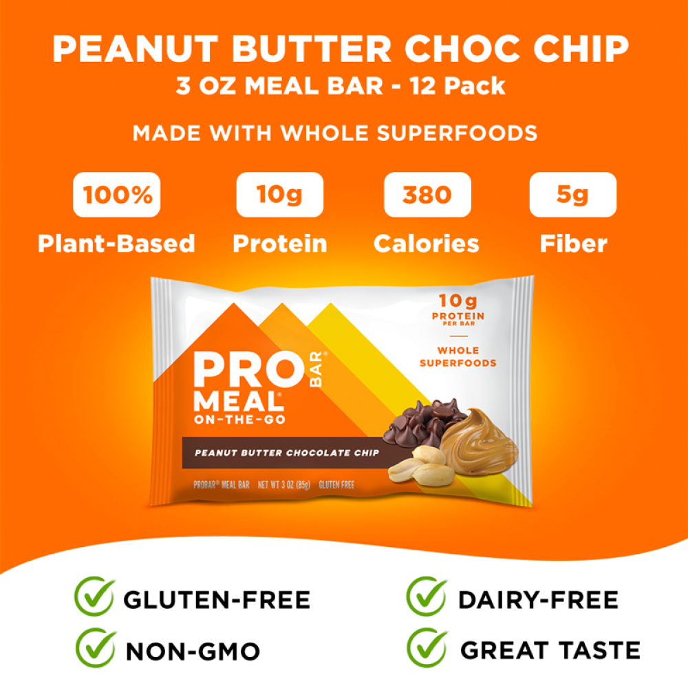 Probar Meal Replacement Bar - Peanut Butter Chocolate Chip (12 x 85 g)