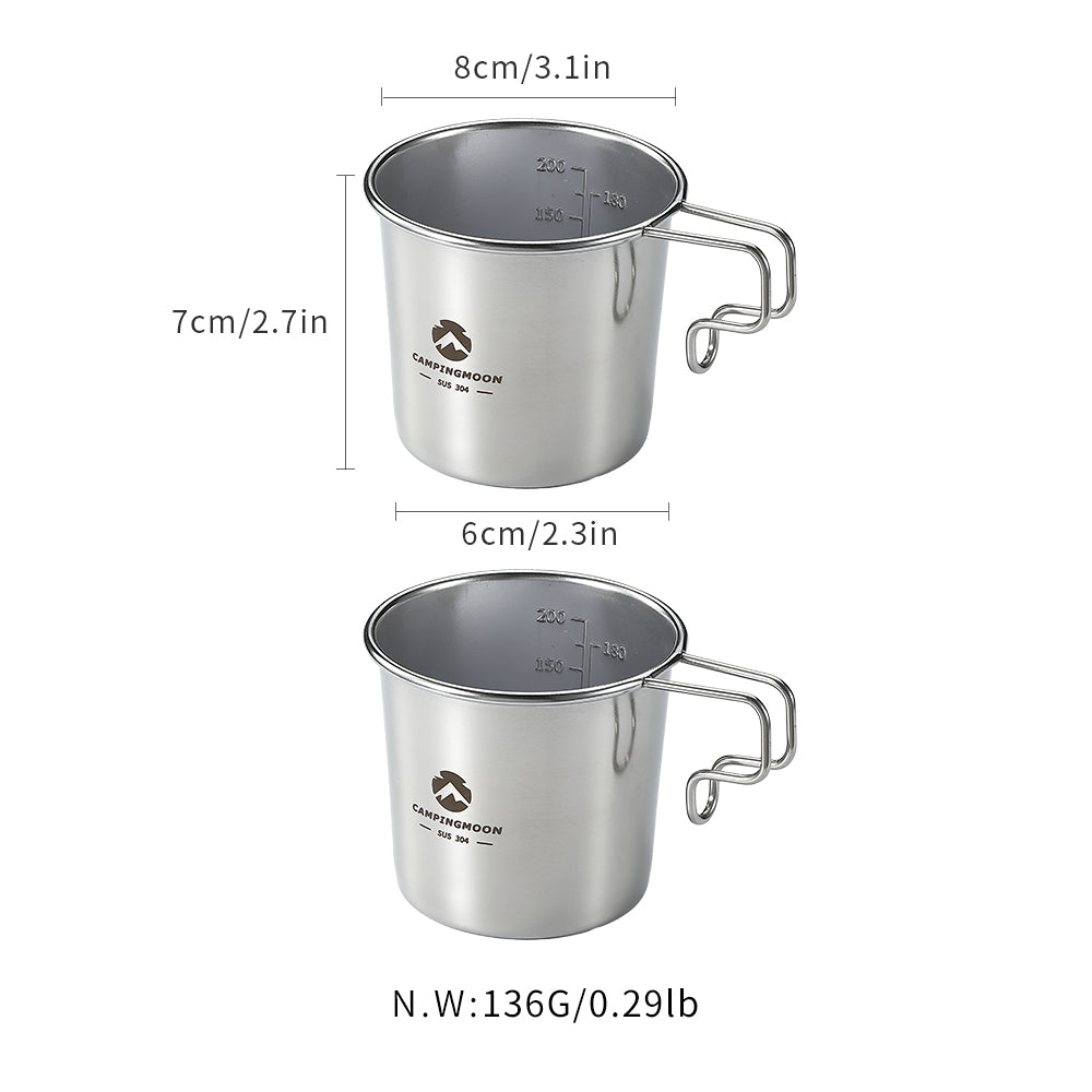 Camping Moon S-190 304 Stainless Steel Small Beer Mug 2026