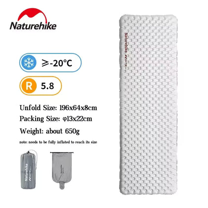 Naturehike Tuye 5.8 Ultra Light Carbon Silver Inflatable Mattress 2026