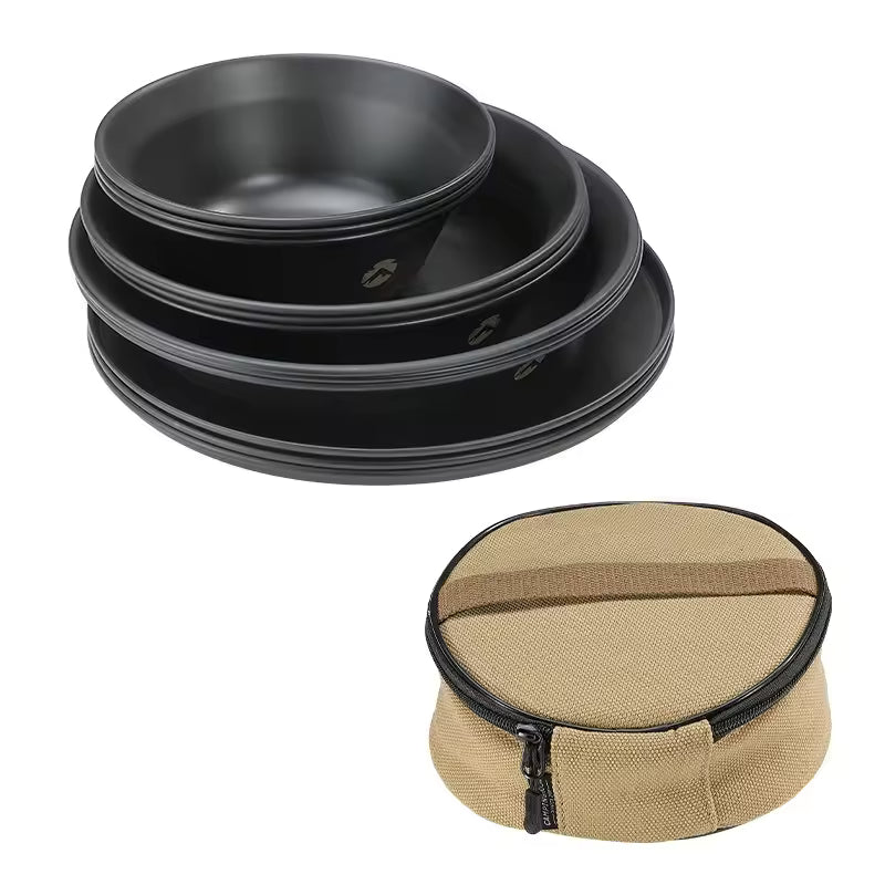 Camping Moon BKS395-3S Outdoor Portable Titanium Plated Dish Set