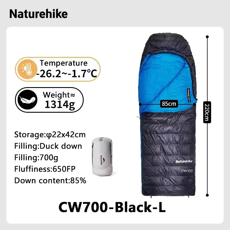 Naturehike Cicada Wing CW700 Down Envelope Sleeping Bag - With Hood (2026)