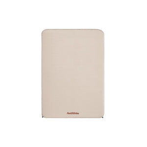 A beige, square-shaped self-inflating sleeping pad with the Naturehike brand logo visible.