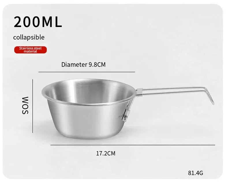 Ensemble de 3 tasses Sierra de camping en acier inoxydable【Sélection limite】