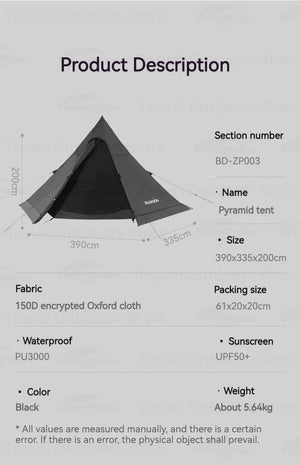 Black Dog Full Black Pyramid Tent