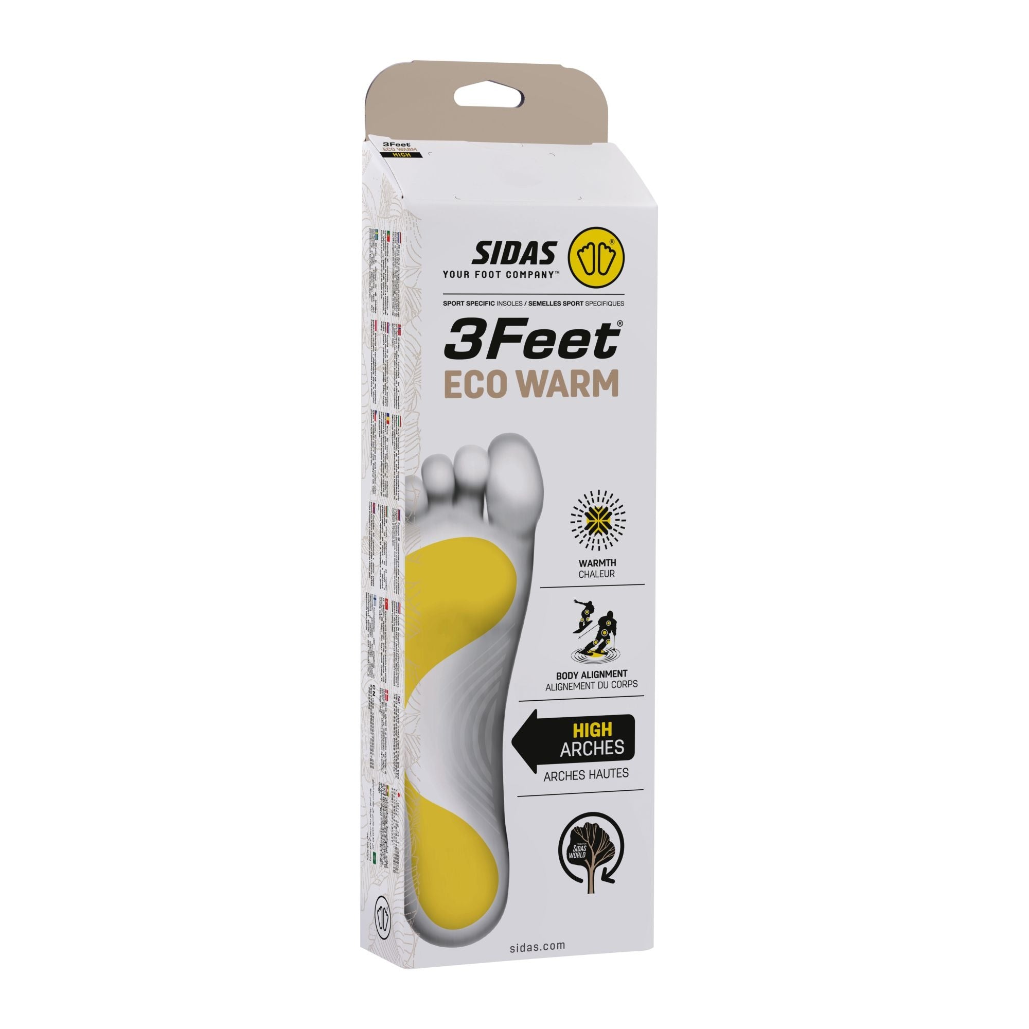 Sidas 3Feet® Eco Warm High Insoles — packaging