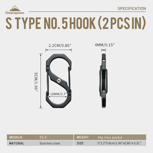 Campingmoon Carabiner Clips – 2Pcs