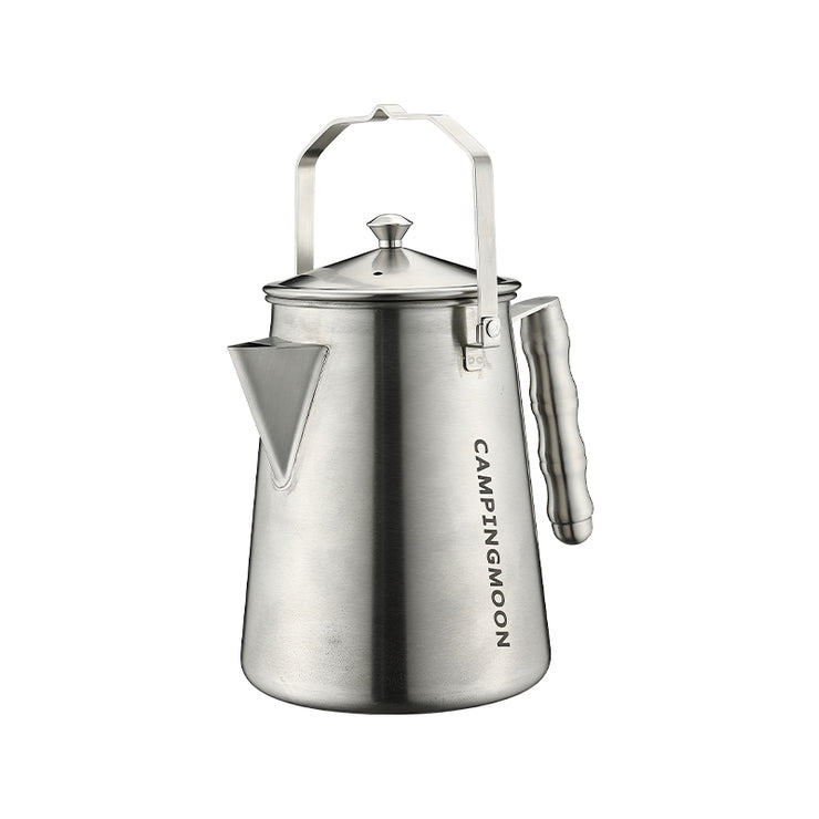 Campingmoon Incineration Kettle (stainless steel) with wide spout and bail handle